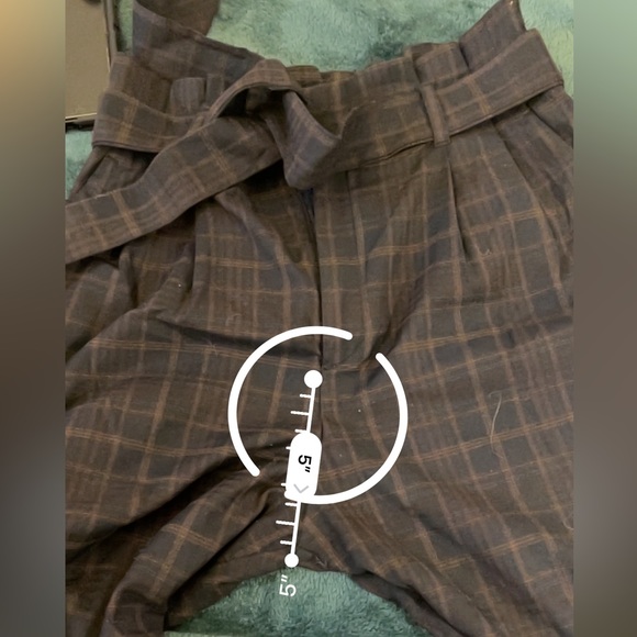 Ladies paper bag H&M pants in brown plaid - Picture 5 of 7